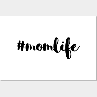 #MomLife Black Typography Posters and Art